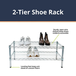 Chrome 2-Tier Shoe Rack