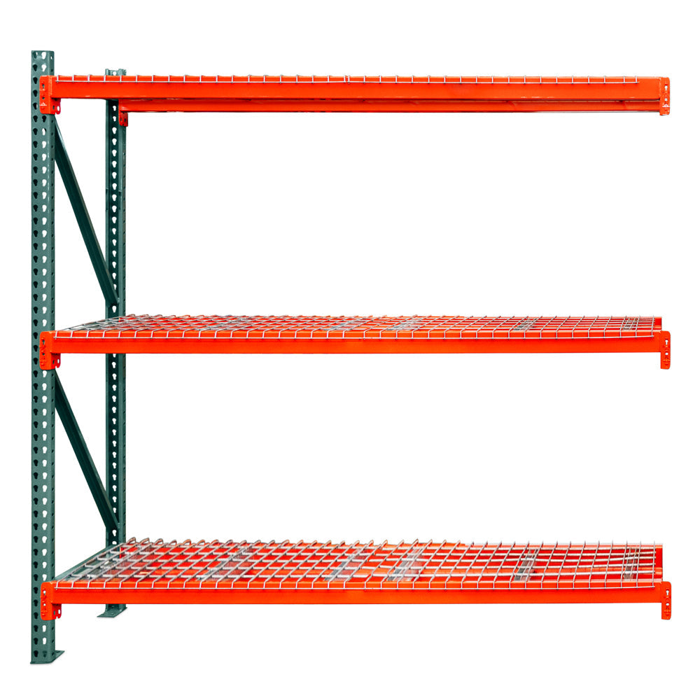 3-Tier Teardrop Pallet Rack Add-On Units w/ Wire Decking - Standard Duty - 48"d x 144"h