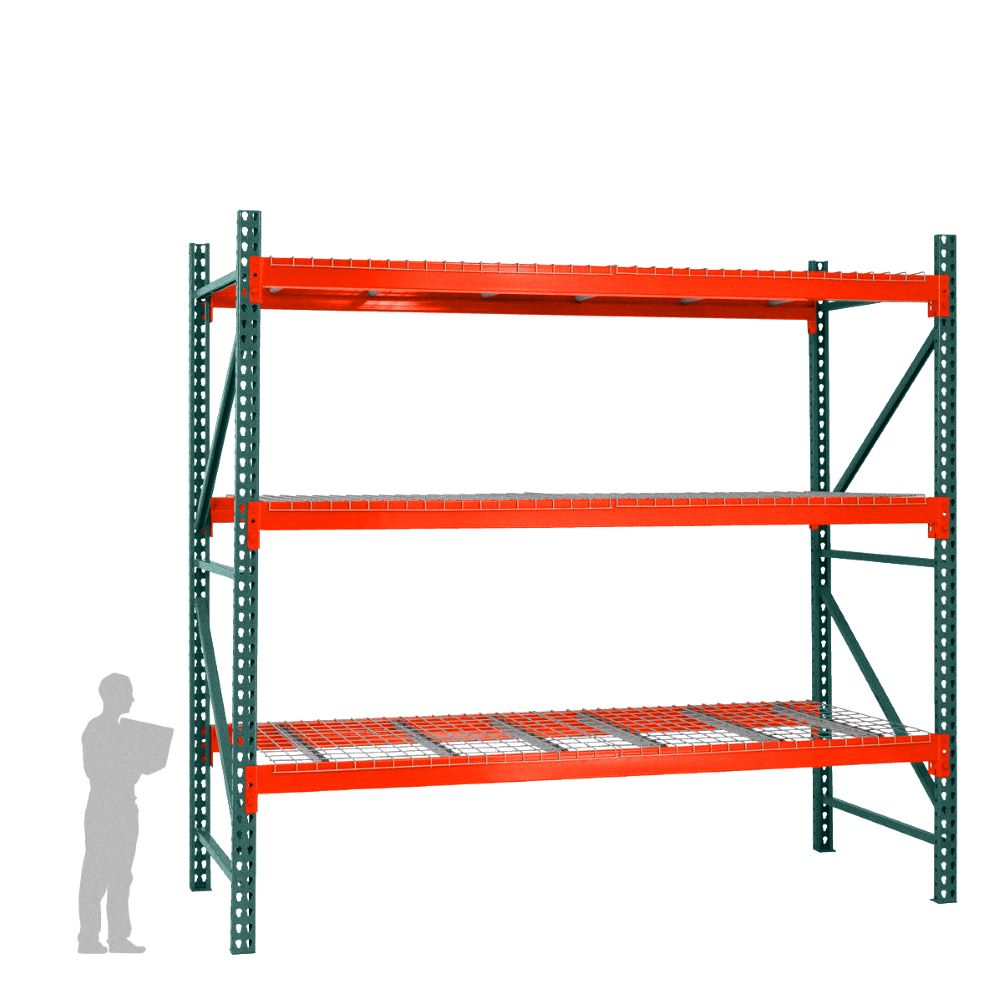 3-Tier Teardrop Pallet Rack Starter Units w/ Wire Decking - 42"d x 192"h