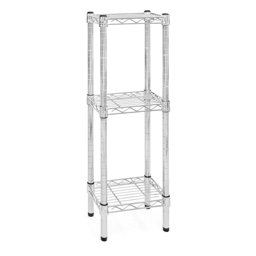 8"d x 34"h Chrome Wire Shelving w/ 3 Shelves