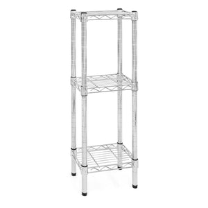 8"d x 34"h Chrome Wire Shelving w/ 3 Shelves
