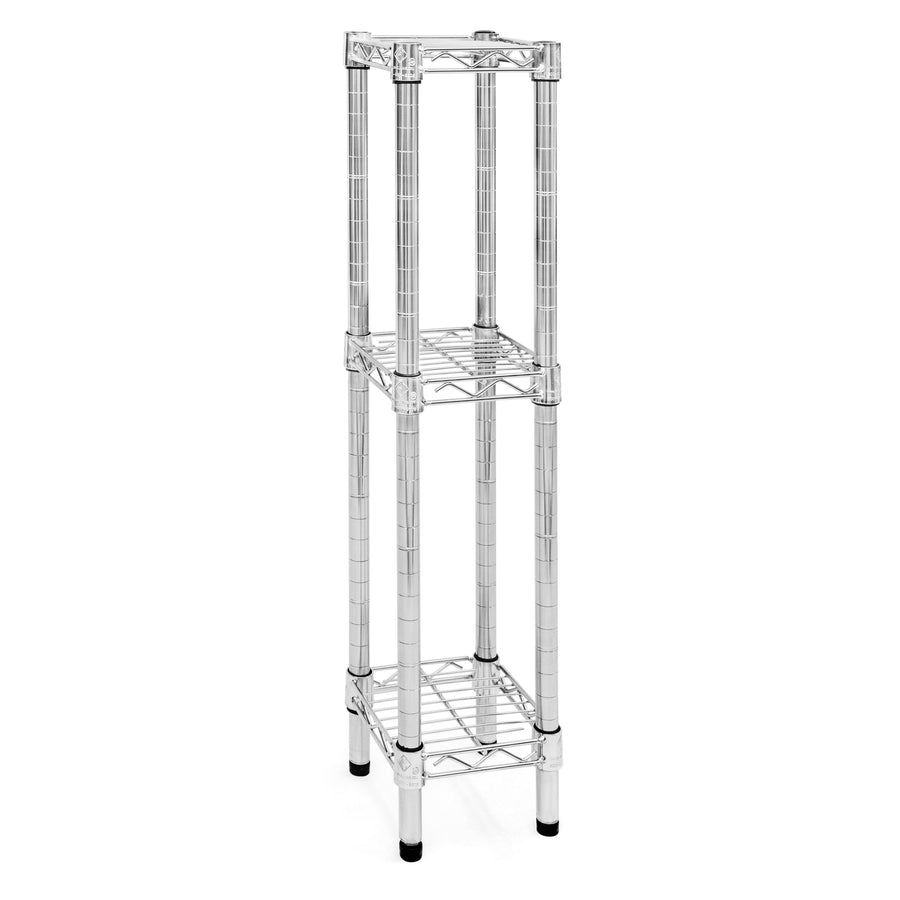 8"d x 34"h Chrome Wire Shelving w/ 3 Shelves