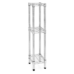 8"d x 34"h Chrome Wire Shelving w/ 3 Shelves