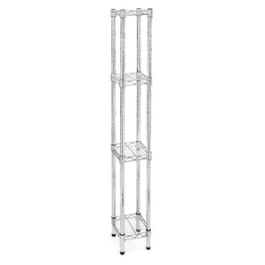 8"d x 8"w Chrome Wire Shelving w/ 4 Shelves