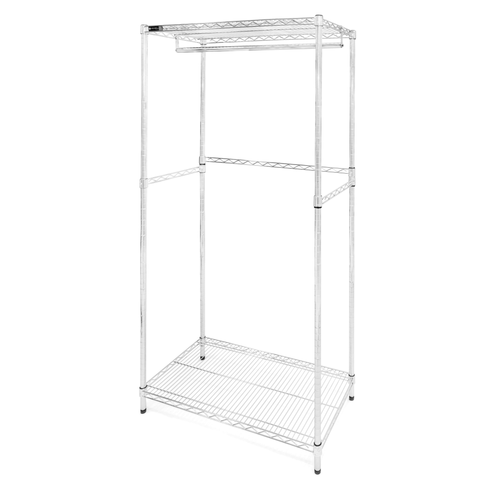 Wire Closet Shelving w/ Lower Shelf - 18"d x 72"h