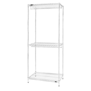 Double Hang Wire Closet Shelving w/ 3 Shelves - 24"d x 84"h