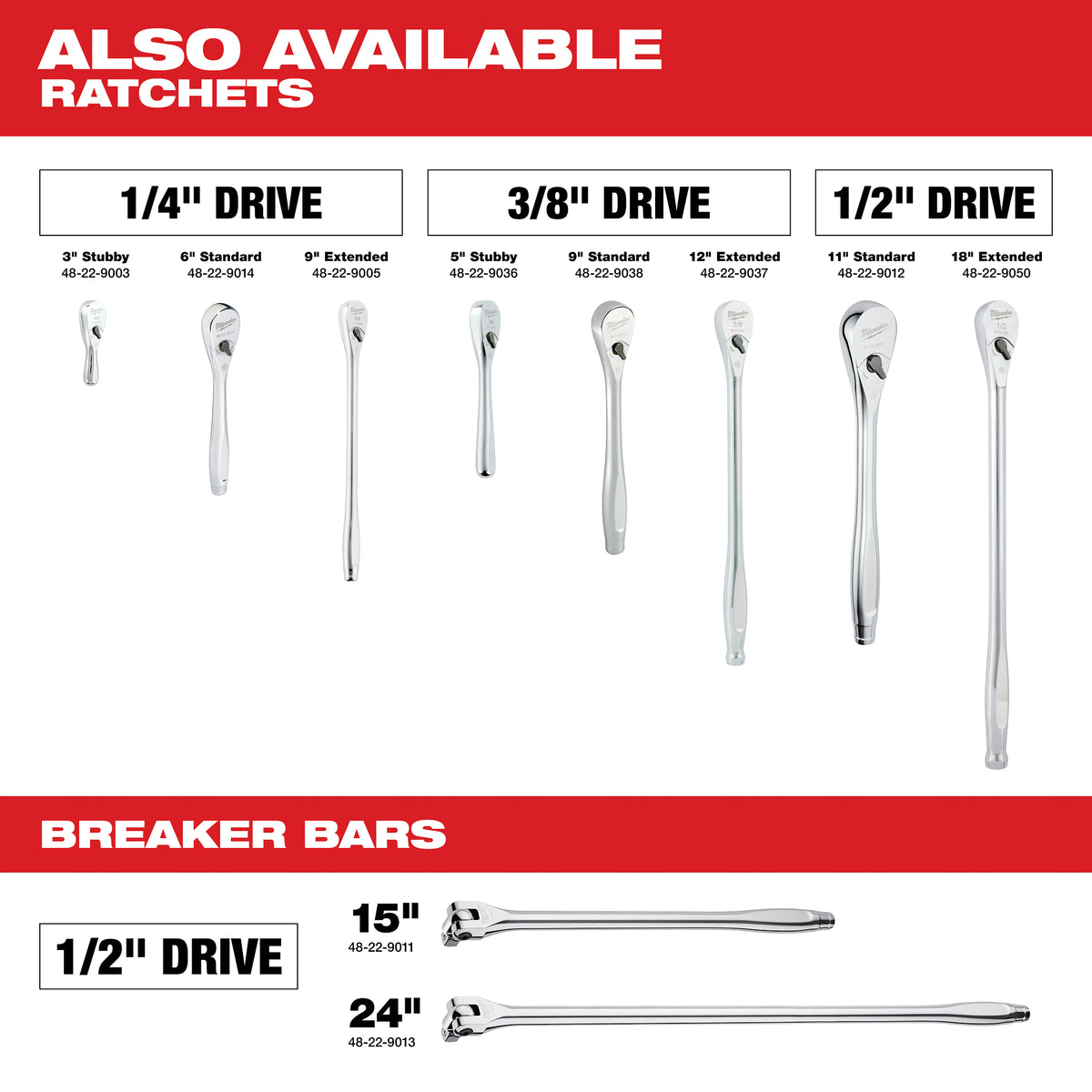 Milwaukee 1/2" Drive 18" Ratchet (48-22-9050)
