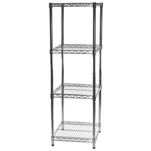 Chrome Wire Shelving with 4 Shelves - 21"d x 21"w x 54"h (SC212154-4)