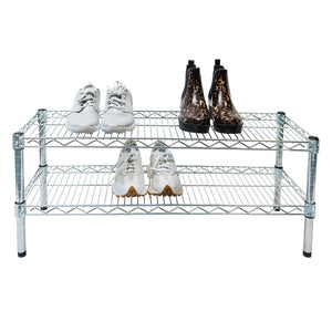 Chrome 2-Tier Shoe Rack