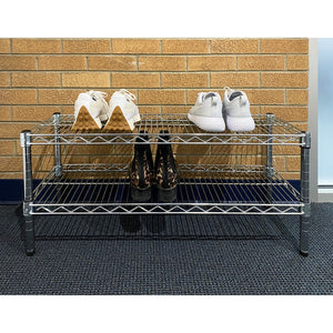 Chrome 2-Tier Shoe Rack