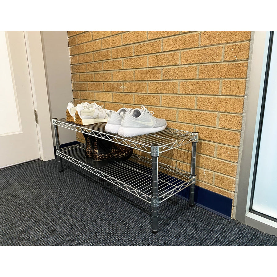 Chrome 2-Tier Shoe Rack