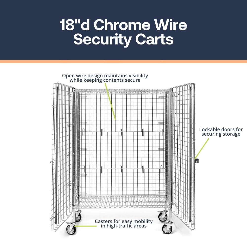 18"d Chrome Wire Security Carts