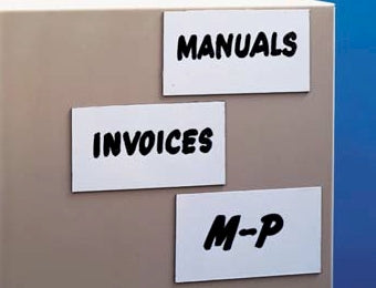 Write-On Magnetic Labels - White - 25pk