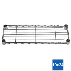 10"d x 24"w Chrome Wire Shelving w/ 4 Shelves