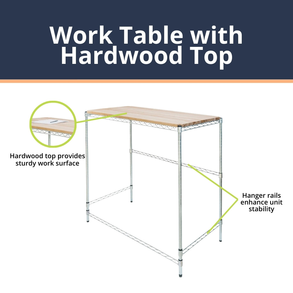 Work Table with Hardwood Top