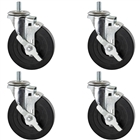 Rubber Threaded Casters - 4pk