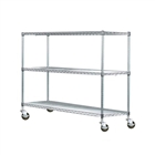 24"d Wire Cart with 3 Shelves
