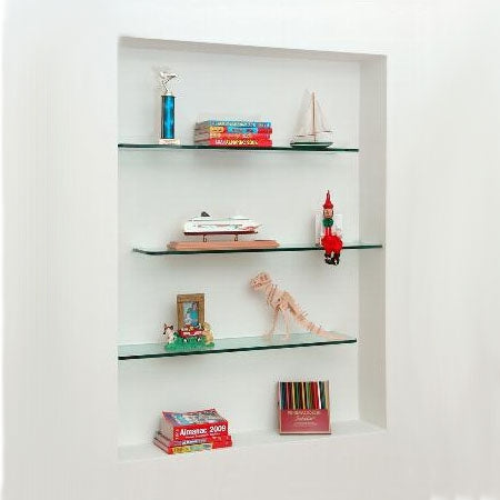 glass corner shelving