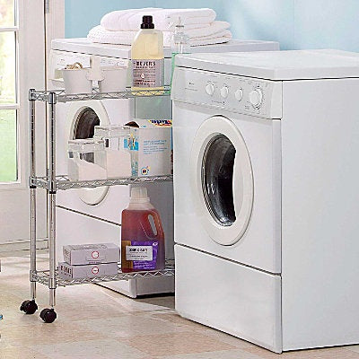 laundry room wire shelving cart