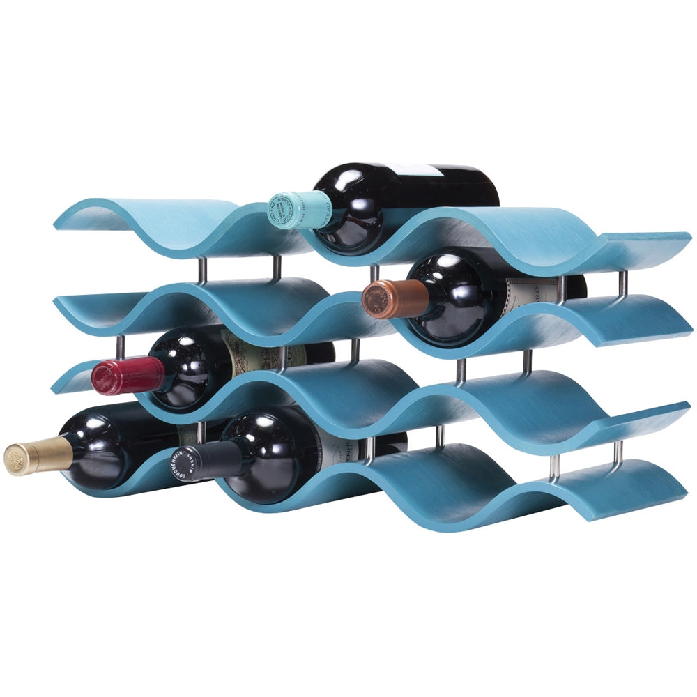 bali blue wood wine rack