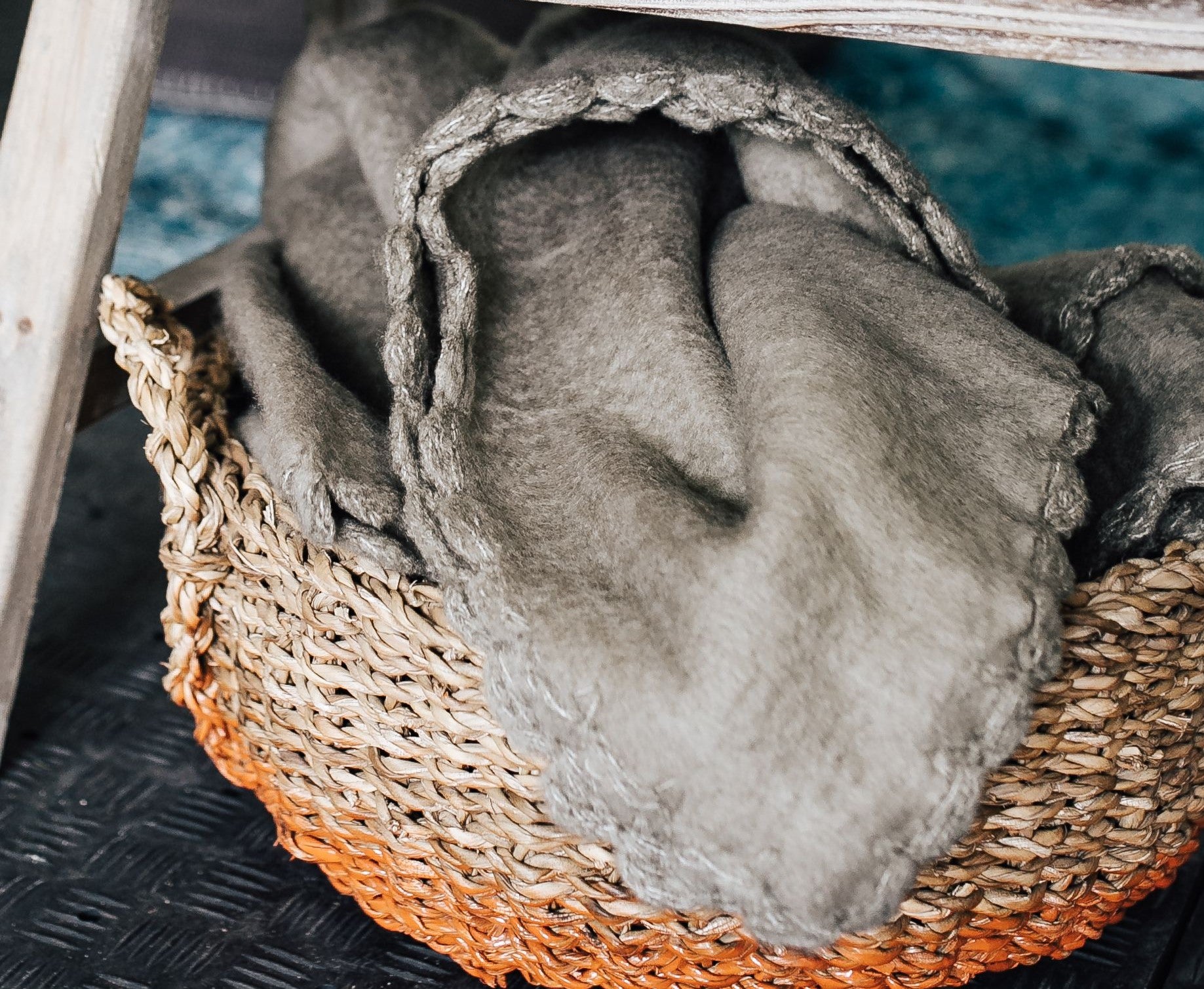 using baskets to store blankets