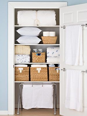 organized linen closet