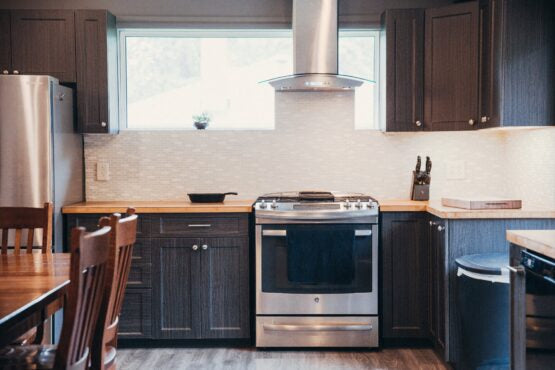 combination dining room kitchen organization