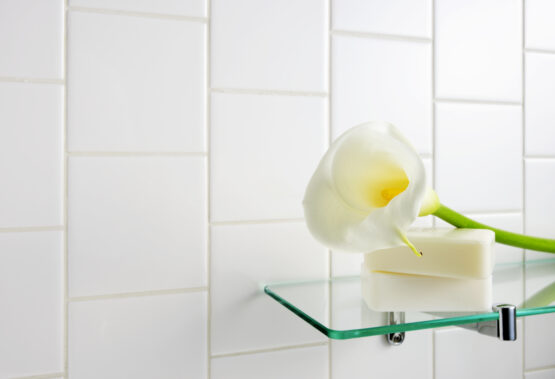 glass shelves for iridescent home decor