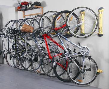 bike rack in garage