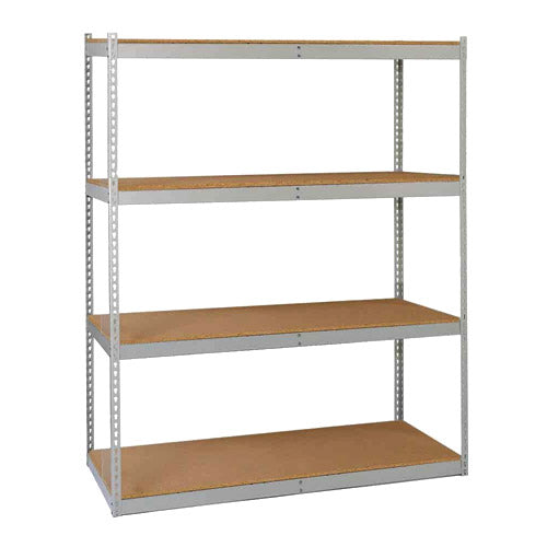 Lyon 4-Shelf Heavy-Duty Boltless Shelving Starter Units - Gray