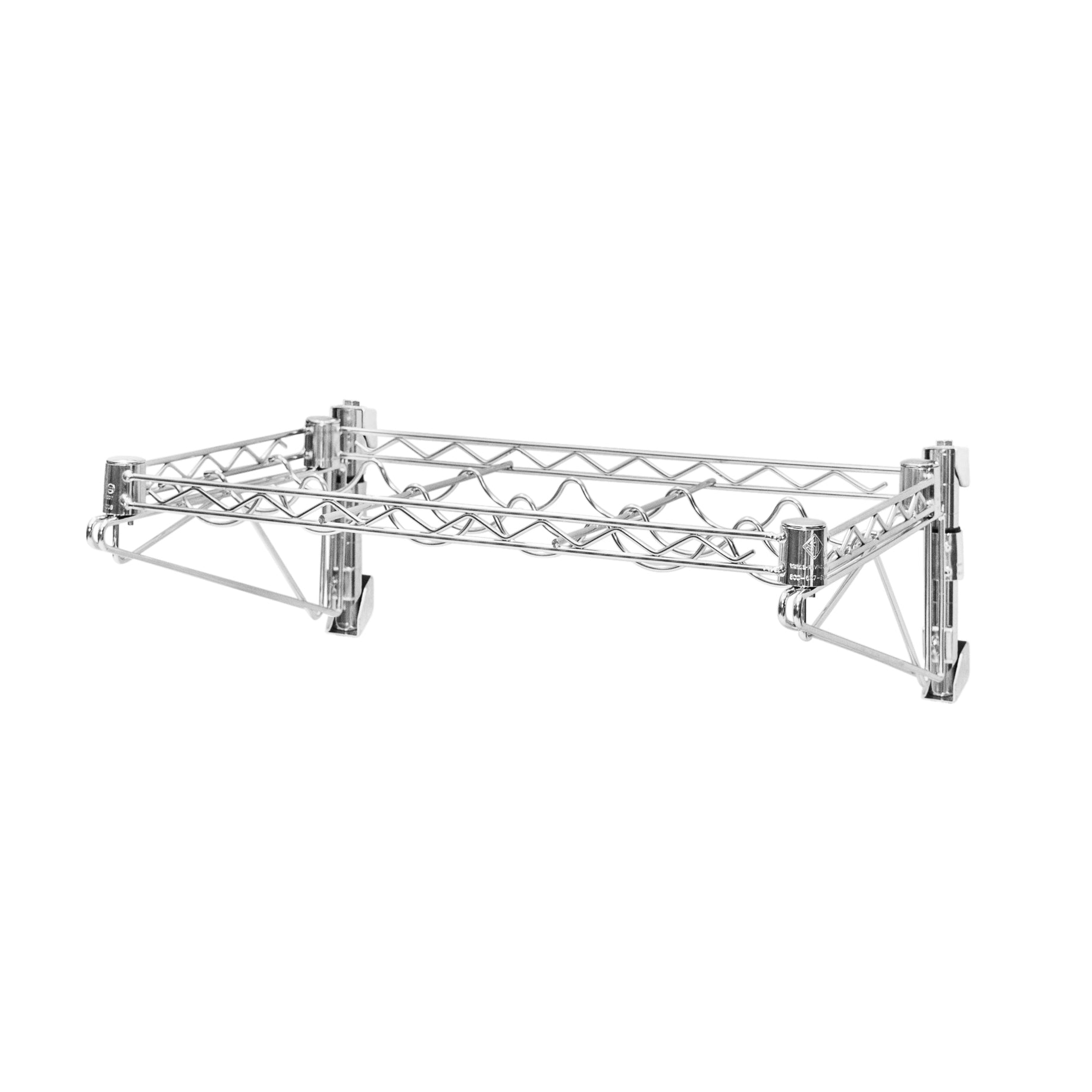 Wine rack with a silver metal frame