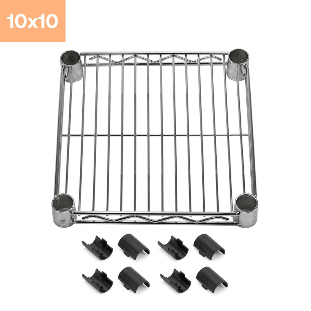 10"d x 10"w Chrome Wire Shelving w/ 5 Shelves