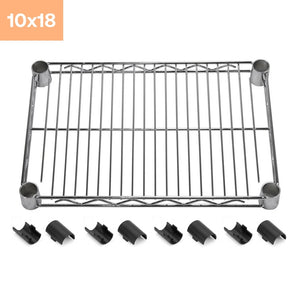 10"d x 18"w Chrome Wire Shelving w/ 5 Shelves