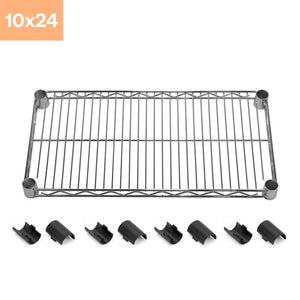 10"d x 24"w Chrome Wire Shelving w/ 5 Shelves