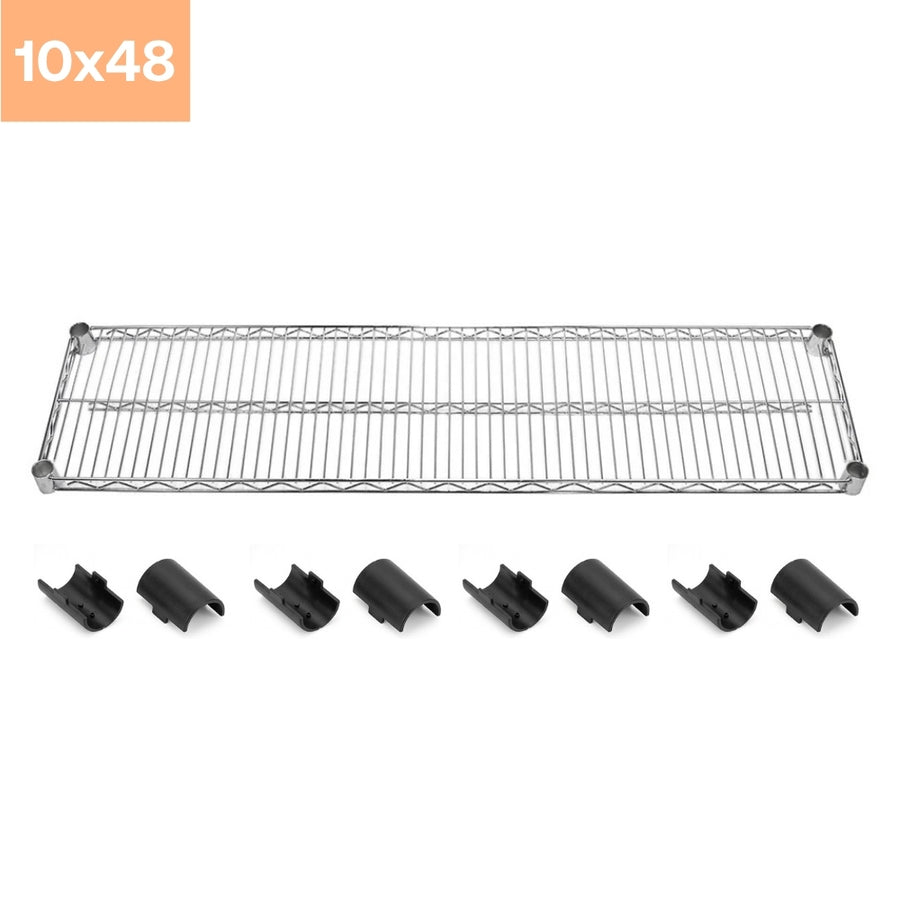 10"d x 48"w Chrome Wire Shelving w/ 4 Shelves