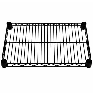 12-inch deep black epoxy wire shelf built for compact, rust-resistant storage in bathrooms, closets, pantries, and narrow areas.