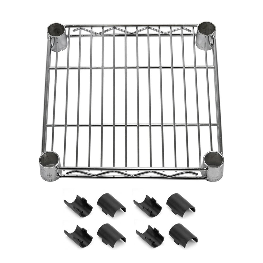 12"d Chrome Wire Shelves with Shelf Clips