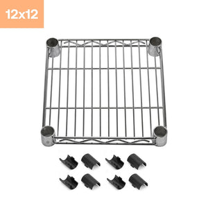 12"d x 12"w Chrome Wire Shelving w/ 4 Shelves