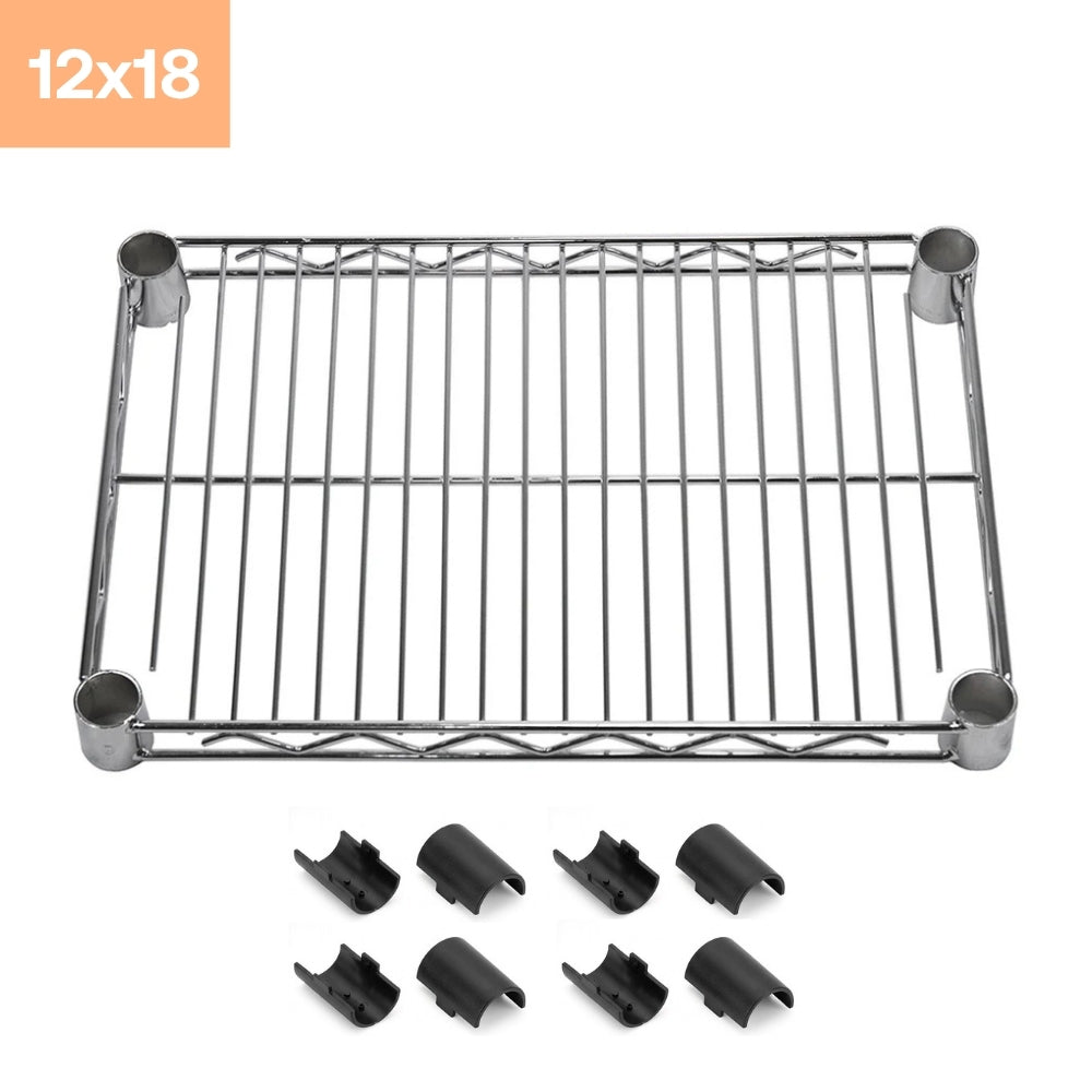 12"d x 18"w Chrome Wire Shelving w/ 4 Shelves