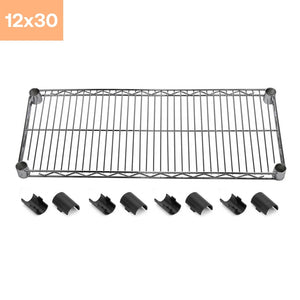 12"d Chrome Wire Shelves with Shelf Clips