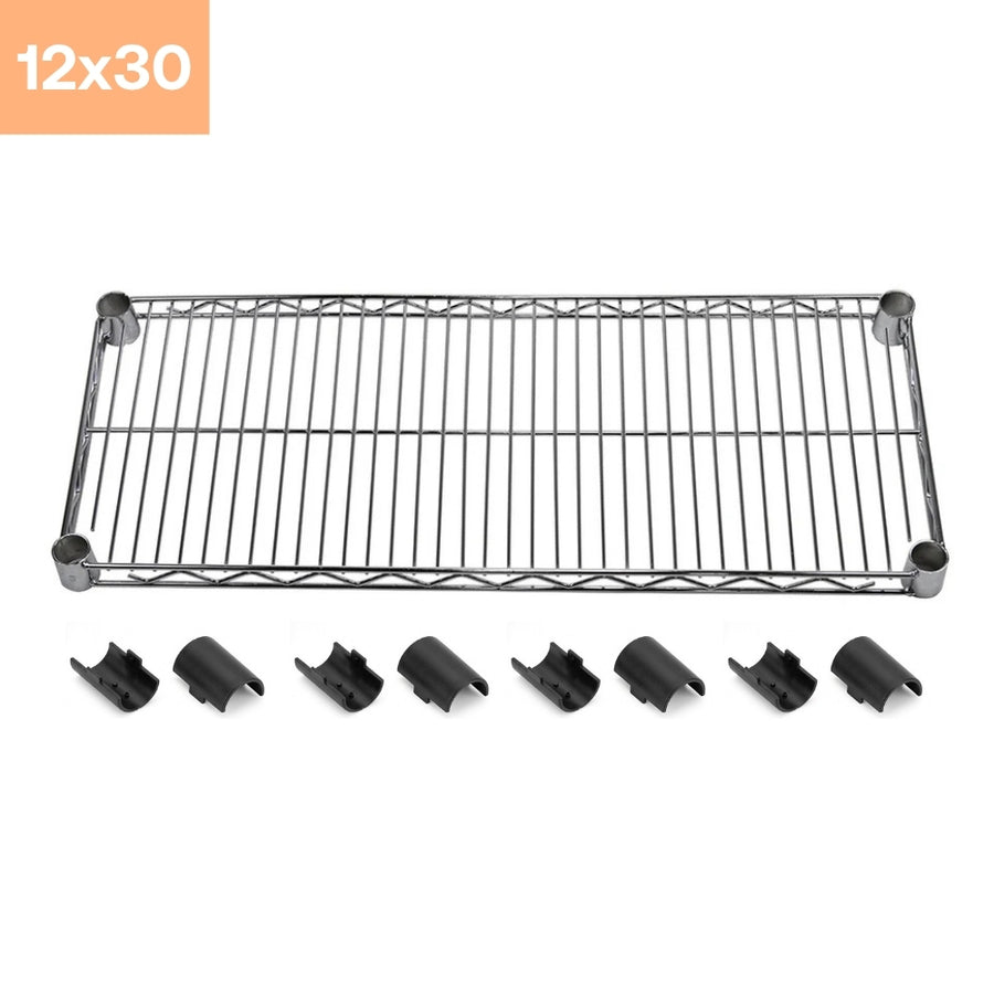 12"d x 30"w Chrome Wire Shelving w/ 4 Shelves