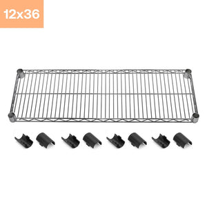 12"d Chrome Wire Shelves with Shelf Clips