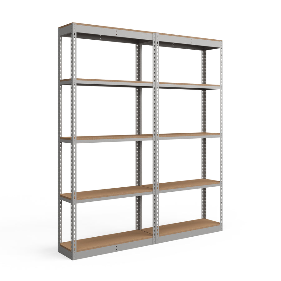 Lyon 18"d 5-Shelf Light-Duty Boltless Shelving Add-On Units - Gray