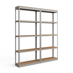 Lyon 18"d 5-Shelf Light-Duty Boltless Shelving Add-On Units - Gray