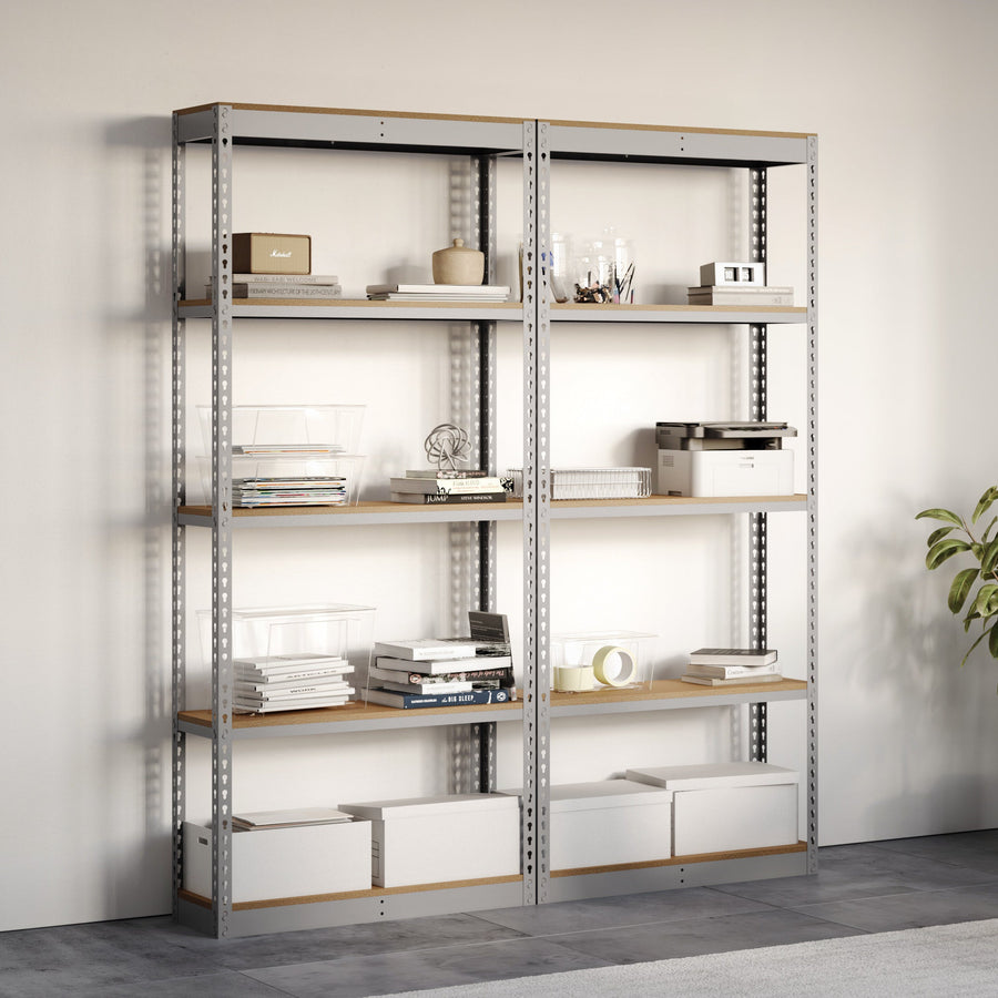 Lyon 18"d 5-Shelf Light-Duty Boltless Shelving Add-On Units - Gray