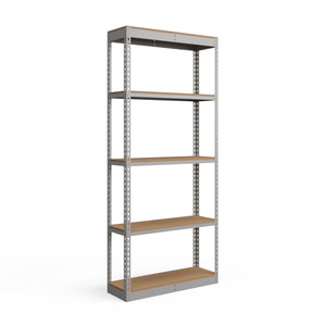 Lyon 12"d 5-Shelf Light-Duty Boltless Shelving Starter Units - Gray