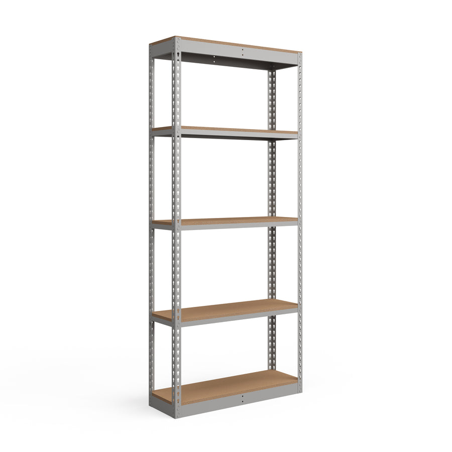 Lyon 18"d 5-Shelf Light-Duty Boltless Shelving Starter Units - Gray