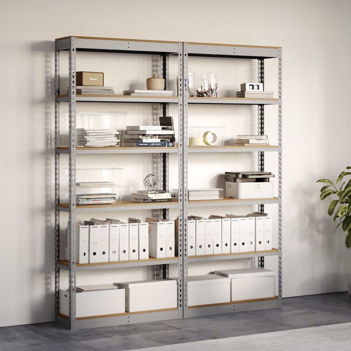 Lyon 18"d 6-Shelf Light-Duty Boltless Shelving Add-On Units - Gray