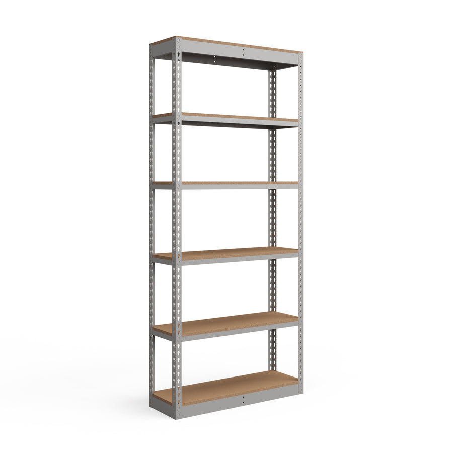 Lyon 12"d 6-Shelf Light-Duty Boltless Shelving Starter Units - Gray