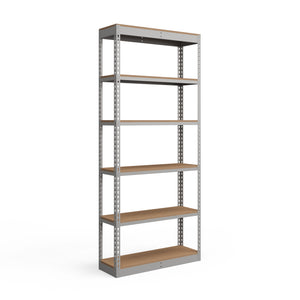 Lyon 12"d 6-Shelf Light-Duty Boltless Shelving Starter Units - Gray